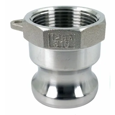 OEM Cam and Groove Adapter: 1 1/4 in Coupling Size, 1-1/4 in-11-1/2 Thread Size - Type A Stainless Steel Cam & Groove Fittings