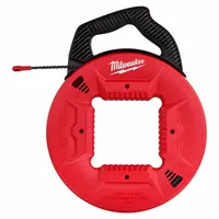 MILWAUKEE Fish Tape: 50 ft Lg, Manual Wind Tape Retraction, Spiral Tape Shape, 13 in Case Dia (MPN 48-22-4162)