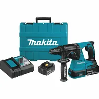 MAKITA Cordless Rotary Hammer Kit: Pistol-Grip, 18V DC, SDS-Plus, 1/2 in max, 5.0 Ah, 1.7 ft-lb (MPN XRH01T)