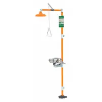 GUARDIAN EQUIPMENT Shower with Eyewash: Floor Mnt, Covered, Stainless Steel Bowl, Plastic Showerhead (MPN G1902BC)