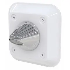 This fixed showerhead is constructed of stainless steel with a chrome finish. It features a 1.5 gpm flow rate and a 1/2-inch NPT connection. The unit includes vandal-resistant fasteners and a 3.25-inch square (83 mm) anchor plate. Suitable for institutional settings such as correctional facilities, schools, and public showers.