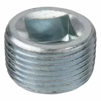 USA INDUSTRIALS Plug: Plug, 150 psi @ 72°F, 1/2 in, NPT Threaded - Low-Pressure Threaded Pipe Fittings with Thread Sealant