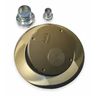 HUBBELL WIRING DEVICE-KELLEMS Floor Subplate: Round, Gold, Brass, Smooth, 8 in Dia. x 9/16 in H (MPN S1SPFFBRS)