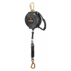 Mounted self-retracting lifeline with a 30 ft steel lifeline, steel carabiner anchorage connector, and harness steel snap hook. Rated ANSI Class B (2014) and Class 2 (2021) for fall arrest. Suitable for overhead or foot-level anchoring in general industrial and construction applications.