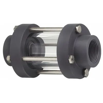 PLAST-O-MATIC Double Wall Sight Flow Indicator: Polypropylene, Double Walls, 1/2 in FNPT - Full-View Flow Indicators