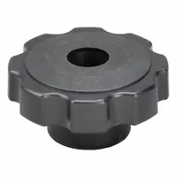 This 8-arm snap-lock knob features a plastic body with a steel thread insert for secure fastening. With a 2.38-inch diameter and 1/4"-20 thread, it is suited for manual adjustment and clamping in industrial machinery, jigs, and fixtures