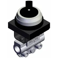Shuttle Valve: VM100 Series, 2 Position Twist Actuator, 3 Ports, 1/8 in BSPP, Side-Ported Body (MPN VM130-F01-34BA)