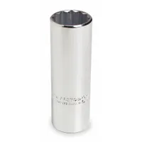 PROTO Socket: Metric, 1/2 in Drive Size, 29 mm Socket Size, 12-Point, Deep, Chrome, Socket (MPN J5329M)