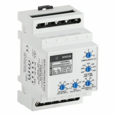 MACROMATIC Phase Monitor Relay: DIN-Rail Mounted, 10 A Current Rating - DIN-Rail Mounted Relays