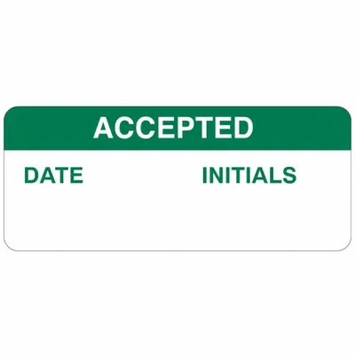BRADY Inspection Label: 1 1/2 in Wd, 5/8 in Ht, Green/White, Rectangle, Matte - Safety