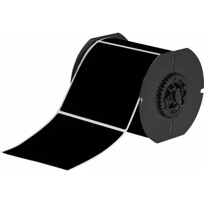 BRADY Pre-Cut Label Stock Roll: 4 in x 4 in, Rubber, Permanent Adhesive, 300 Labels - Brady Thermal Transfer Precut Label Roll Cartridges