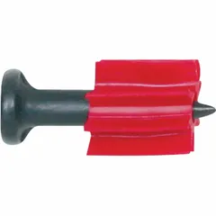 Pack of 100 pins for powder-actuated tools. Features a 0.3 in head diameter and 9/64 in shank diameter. Used for fastening materials to concrete, steel, or masonry in construction and installation applications.