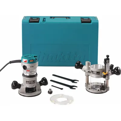 MAKITA Router: Mid-Size, Fixed and Plunge Base, 2.25 hp, Variable Speed, 24,000 RPM - Mid-Size Corded Routers