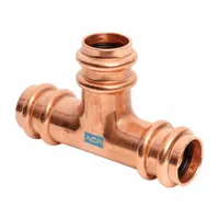 STREAMLINE Crimp Tee Fitting: Tee, Press-fit x Press-fit x Press-fit x Press-fit, Copper (MPN RP04001)