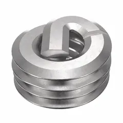 Free-running helical insert with tang for installation. #2-56 thread size, right-hand coarse thread, plain finish. Used to repair or reinforce threads in metal components, particularly in softer materials like aluminum. Pack of 1,000 pieces.