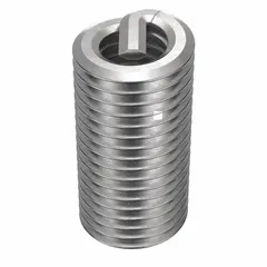 Free-running tanged helical insert for thread repair or reinforcement in metal components. M3-0.50 metric coarse thread, 18-8 stainless steel, 100-piece pack. Commonly used in automotive, aerospace, and industrial assemblies to restore stripped threads or provide stronger threads in softer materials.