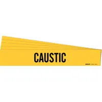 Pipe Marker: Caustic, Yellow, Black, Fits 2 1/2 to 7 7/8 in Pipe O.D., 1 Pipe Markers, 5 PK (MPN 7040-1-PK)