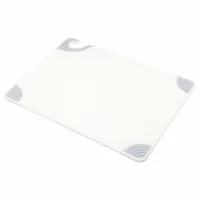 This white co-polymer cutting board measures 15 inches in width and 20 inches in length. NSF certified for sanitation compliance, it is suitable for food preparation in commercial kitchens and food service environments