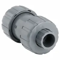 HAYWARD Check Valve: Ball, Inline Valve Body, PVC, 1/2 in Pipe Size, True Union Socket/NPT, Std, PVC (MPN TC10050STE)