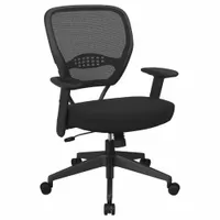 OFFICE STAR Office Chair: Space Seating, Ht, Black, Fabric & Mesh Material, 18 1/2 in Back Ht (MPN 55-7N17-231)