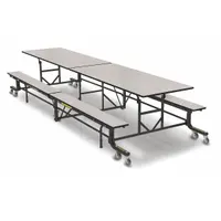 PALMER HAMILTON Cafeteria Bench Table: White Nebula, Bench Seat, 27 in Overall Ht, 55 in Overall Lg (MPN 19F18273012WNB)