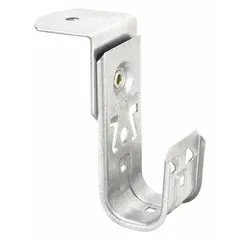 B-LINE BY EATON J-Hook: Screw-On with Locking Latch, 1 1/4 in Max. Bundle Dia., Galvanized Steel (MPN BCH21-RB). Key specifications — Material: Galvanized Steel; Mounting: Horizontal Mount; Includes Locking Latch: Yes; Color: Silver; Brand: B-LINE BY EATON; Mounting Location: Threaded Rod; Mounting & Attachment (subhead): Screw-On with Locking Latch.