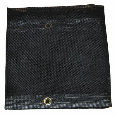 MAURITZON Tarp: 19.5 ft Lg, 19.5 ft Wd, Std Duty, 5 mil, Vinyl, Black, 10 oz/sq yd - Mesh Tarps