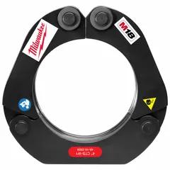 Jaw and ring accessory for pressing 4-inch copper and stainless steel pipe in plumbing applications. Constructed from stainless steel and steel. Compatible with standard and extended press tools.