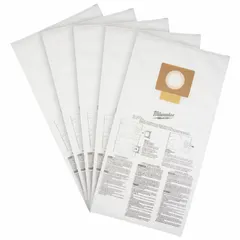 This 5-ply fleece vacuum bag is designed for wet and dry pickup in Milwaukee® shop vacuums, including models 0920-20 and 0920-22HD. Suitable for general workshop cleanup and construction debris collection.