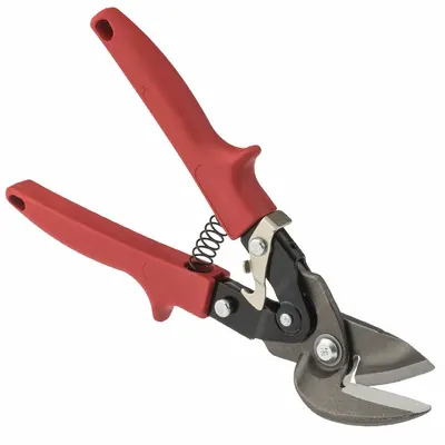 MALCO Offset Snip: Left, 10 in Overall Lg, 1 1/4 in Cutting Lg, Steel, Plastic - Offset General Purpose Metal Snips