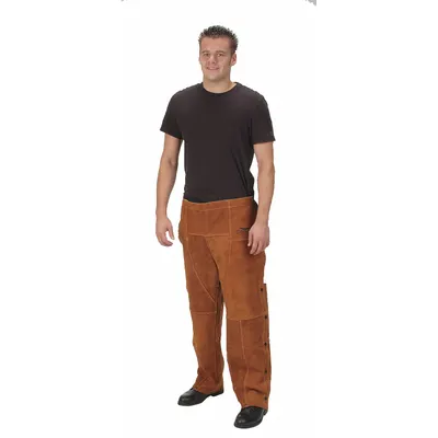 CONDOR Welding Chaps: 31 in Inseam, 34 in Min Waist Size, 40 in Overall Lg, Cowhide - Leather Welding Chaps