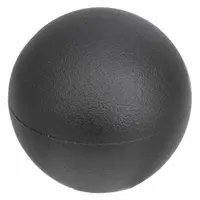 This ball knob features a plastic body with a steel threaded insert. It has a 1.25 in diameter and a 1/4"-20 thread size. Used as a hand-operated control on machinery, jigs, and fixtures for manual adjustment or clamping
