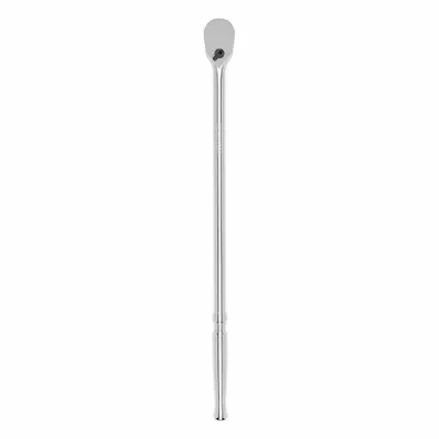 TEKTON Hand Ratchet: Pear, Reversible, 18 in Overall Lg, Polished, 4° Min Arc Swing - Standard-Head Ratchets
