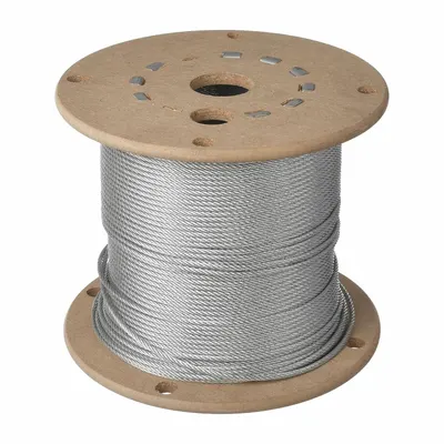 LEXCO CABLE Wire Rope: Stainless Steel, 7 x 7, 184 lb Working Load Limit, 500 ft Overall Lg - Corrosion-Resistant Stainless-Steel Wire Rope
