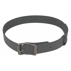 This leather tool belt from KLEIN TOOLS is designed for ironworker applications. It accommodates waist sizes from 32 to 40 inches and features a black finish. The belt is not padded and provides a platform for attaching modular pouches and tools on job sites.