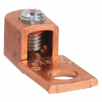 BLACKBURN Wire Connector: 14 AWG – 4 AWG Wire Sizes, 17/64 in Stud Size - Straight Mechanical Lugs