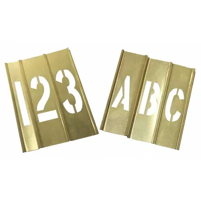 OEM APPROVED VENDOR Brass Interlocking Stencil Set, Characters A-Z, 0-9, &, -, . - Brass Interlocking Stencil Sets