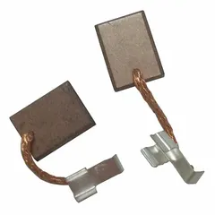 Replacement carbon brush set for Makita drills. The brushes conduct electrical current between stationary and rotating parts to maintain motor performance. Suitable for use in power tool maintenance and repair.
