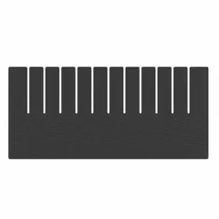 This black conductive plastic divider is designed for use in ESD divider boxes to organize and protect sensitive components from electrostatic discharge. It measures 15-1/4 inches by 7-1/4 inches and is compatible with manufacturer model DG92080CO. Typical applications include organizing electronic parts in assembly, repair, and cleanroom storage environments.
