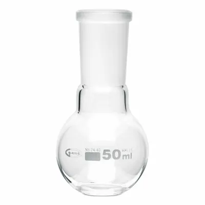 OEM Boiling Flask, 50 mL, Round, Colorless, 24/40 Stopper - Glass Boiling Flasks