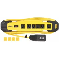 TRIPP LITE GFCI: 9 ft Lg, 14/3, 5-15P Plug, 15 A Current, 120V AC, 5-15R, Black/Yellow, SJT (MPN TLM609GF)