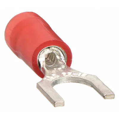 STA-KON Fork Terminals: Red, Nylon, 1/4 in Stud Size, 22 AWG – 16 AWG Wire Range - Insulated Fork Terminals