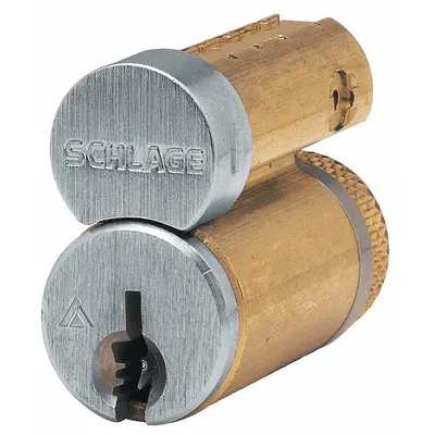 SCHLAGE Small Format Interchangeable Core Cylinder, Chrome, 20-Pack - Interchangeable Cores