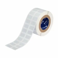 This 3/4 in x 1 1/4 in polyester label roll is halogen-free and metal detectable. Designed for use with the THT printer series, it is suited for industrial asset identification, cable marking, and component labeling in manufacturing and maintenance environments.