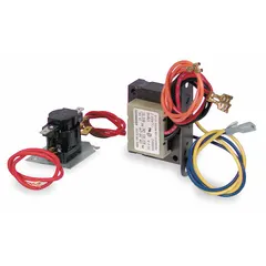 Single-phase, 240V AC unit-mount transformer rated for 30 A and 2000 W. Includes relay and mounting hardware. Designed for use with electric wall and ceiling heater models 2YU35, 2YU36, 2YU39, 2YU40, 2YU43, and 2YU44.