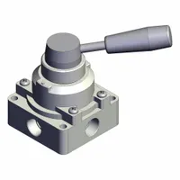 Hand Valve: VH Series, Lever Actuator, 3/8 in BSPT, Side-Ported Body, 1 MPa Op Pressure - Max (MPN VH302-03)