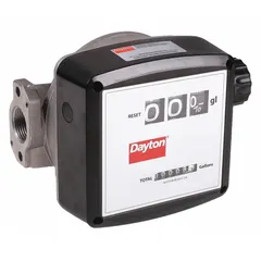 This nutating disc totalizer is designed for measuring diesel and oils in fuel-handling systems. It features a mechanical display, +/-1% accuracy, and a 3/4 in FNPT connection. The aluminum body with Buna-N seal is suited for petroleum-based fluids.