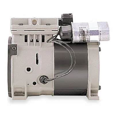THOMAS Piston Air Compressor/Vacuum Pump: 0.333 hp, 1 Phase, 115V AC, 27.6 in Hg Max Vacuum - Rocking Piston High Flow Compressor/Vacuum Pumps