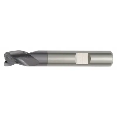 WIDIA HANITA Corner Radius End Mill: Carbide, TiAlN Coated, 3 Flute, 4 mm Mill Dia - Carbide Corner-Radius End Mills for Stainless Steel & Super Alloys