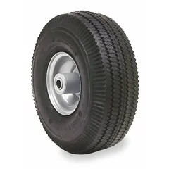 Replacement wheel designed for use with compatible material handling equipment such as carts, dollies, and other rolling units. Supports mobility and load handling in industrial environments.